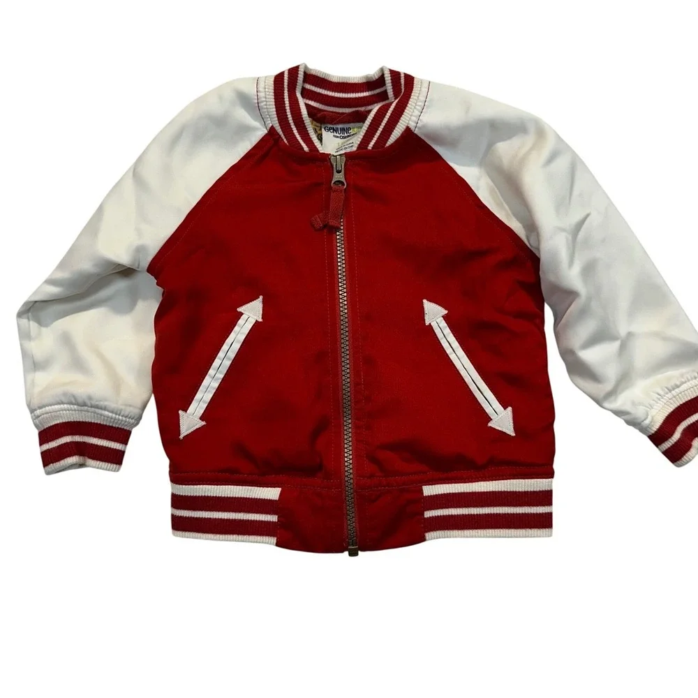 Genuine‎ Kids OshKosh Red White Varsity Lion Bomber Jacket 18M Circus Print